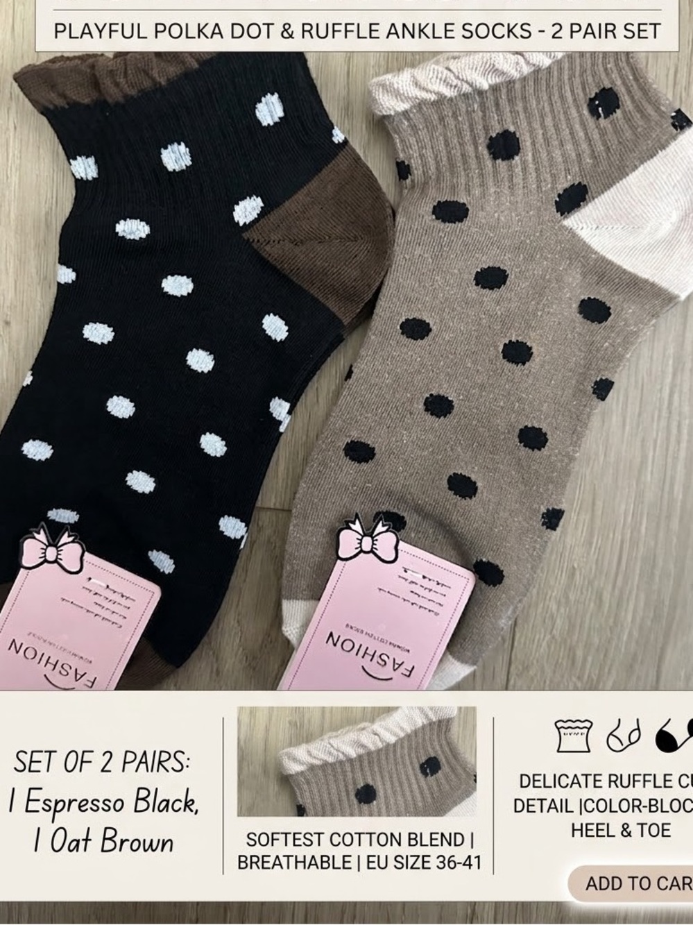 Polka Dot Sock 2 pair